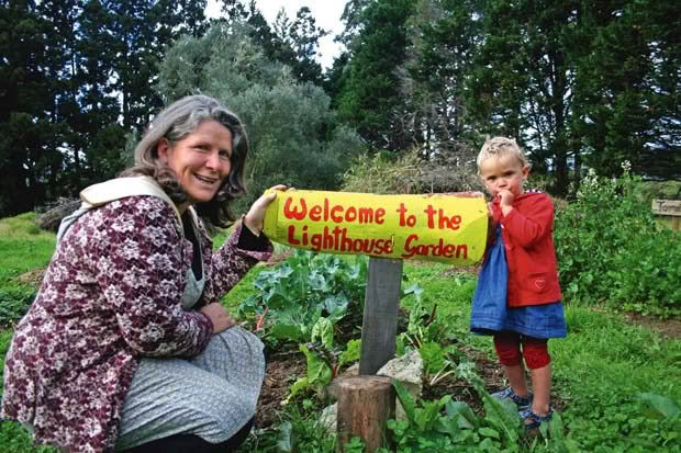 Donna and Vita in the Lighthouse garden.