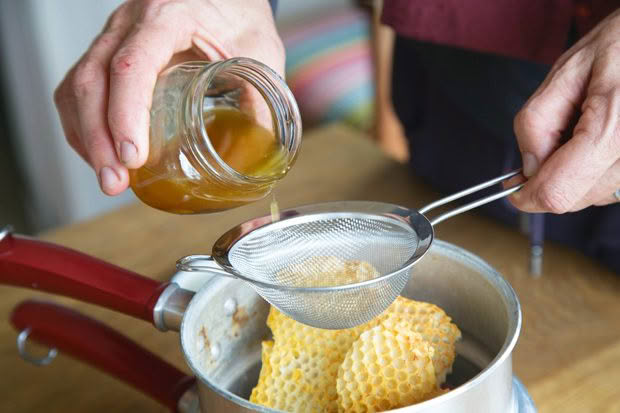 melting beeswax