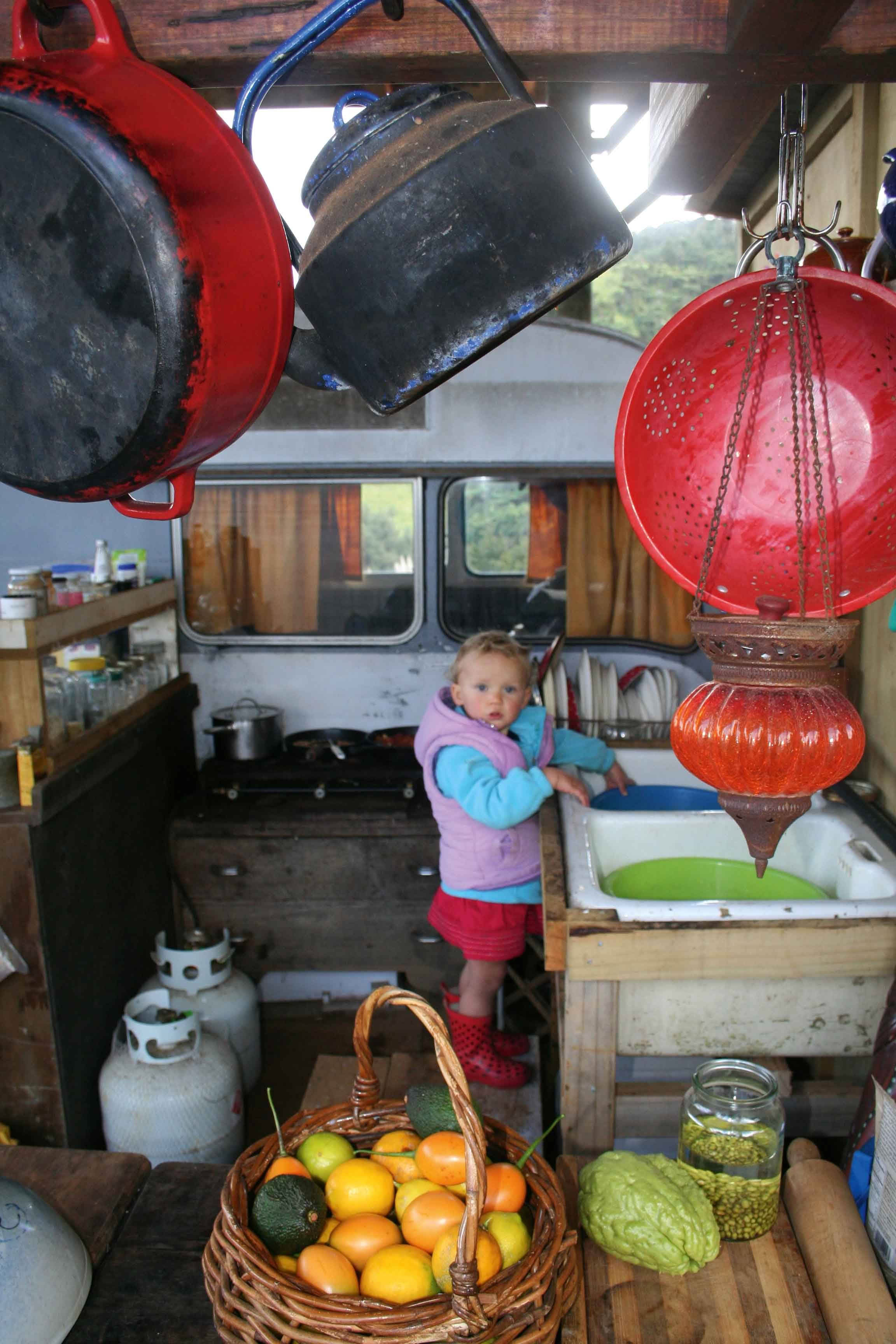 Vita at work in the kitchen.