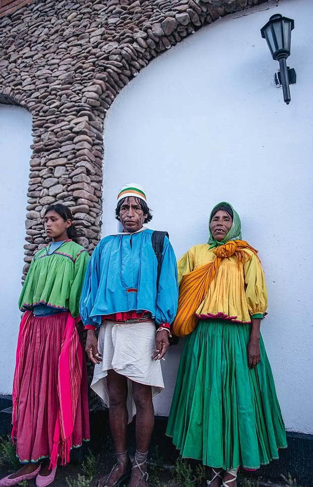 A Tarahumara family reluctantly striking a pose in Creel. The timorous Tarahumara live deep in the Copper Canyon and are famed for their extraordinary feats of ultra-distance, cross-country running. 