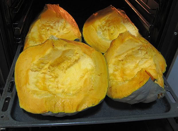 Yolanta with her pumpkin crop.