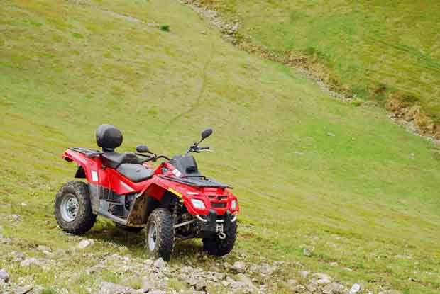 ARV quad bike on a hill