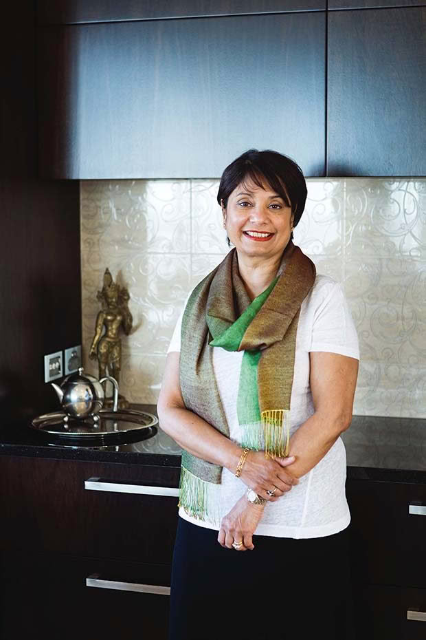 Jen Viegas at her home in Christchurch. The kitchen was designed with entertaining – and hosting cooking classes – in mind.