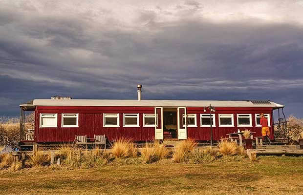 Old railway carriage turned into a home