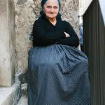 A woman in traditional dress in Scanno.