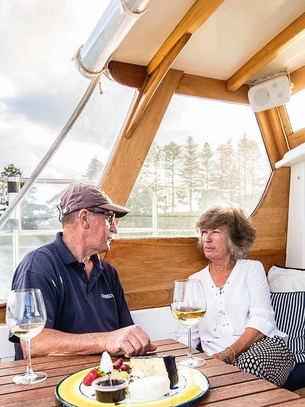 Boat lovers David and Barbara Cooke on the Trinidad