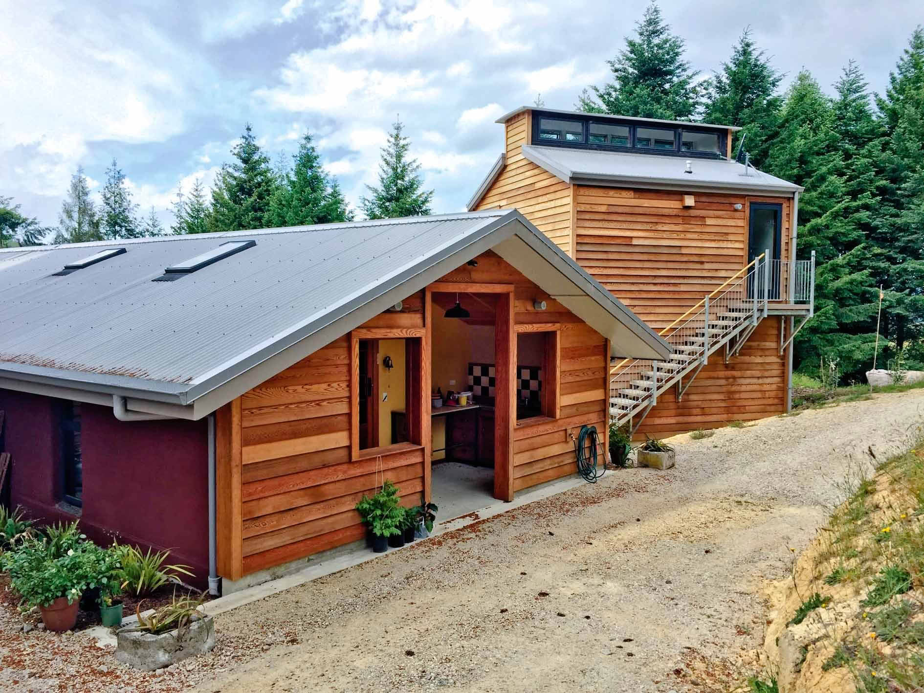 Architect Philip Kennedy and Anneka de Leur's straw bale home in Riwaka.