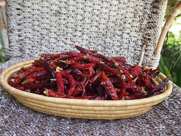 A batch of dried chillies.