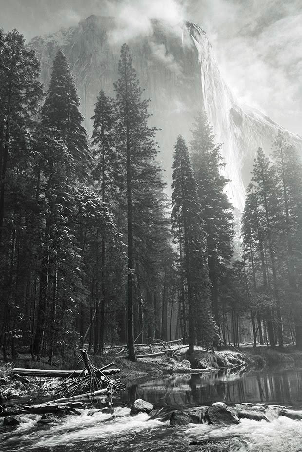 El Capitan above the Merced, Yosemite National Park, California.