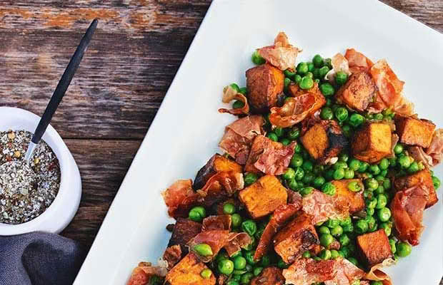 Recipe: Smoked Kumara with Peas & Parma Ham