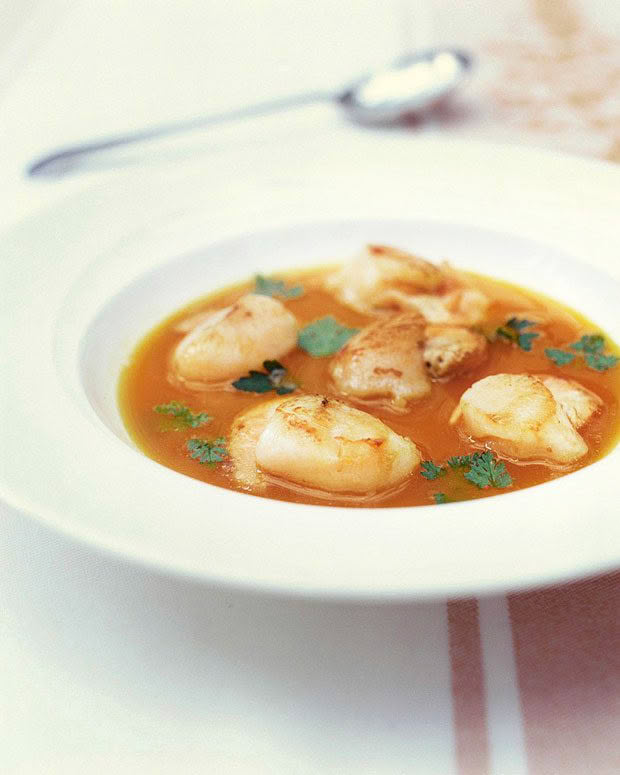 Scallop and carrot soup