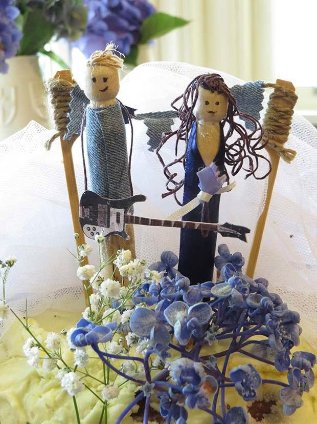 wedding peg cake topper 