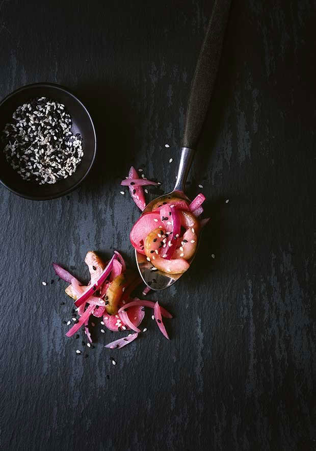 fresh cucumber and radish pickle