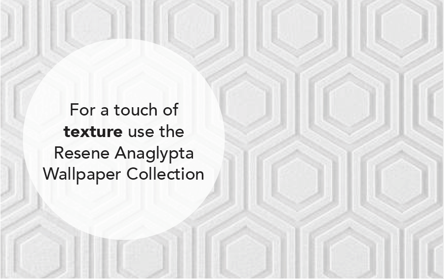 For a touch of texture use the resene anaglypha wallpaper collection.